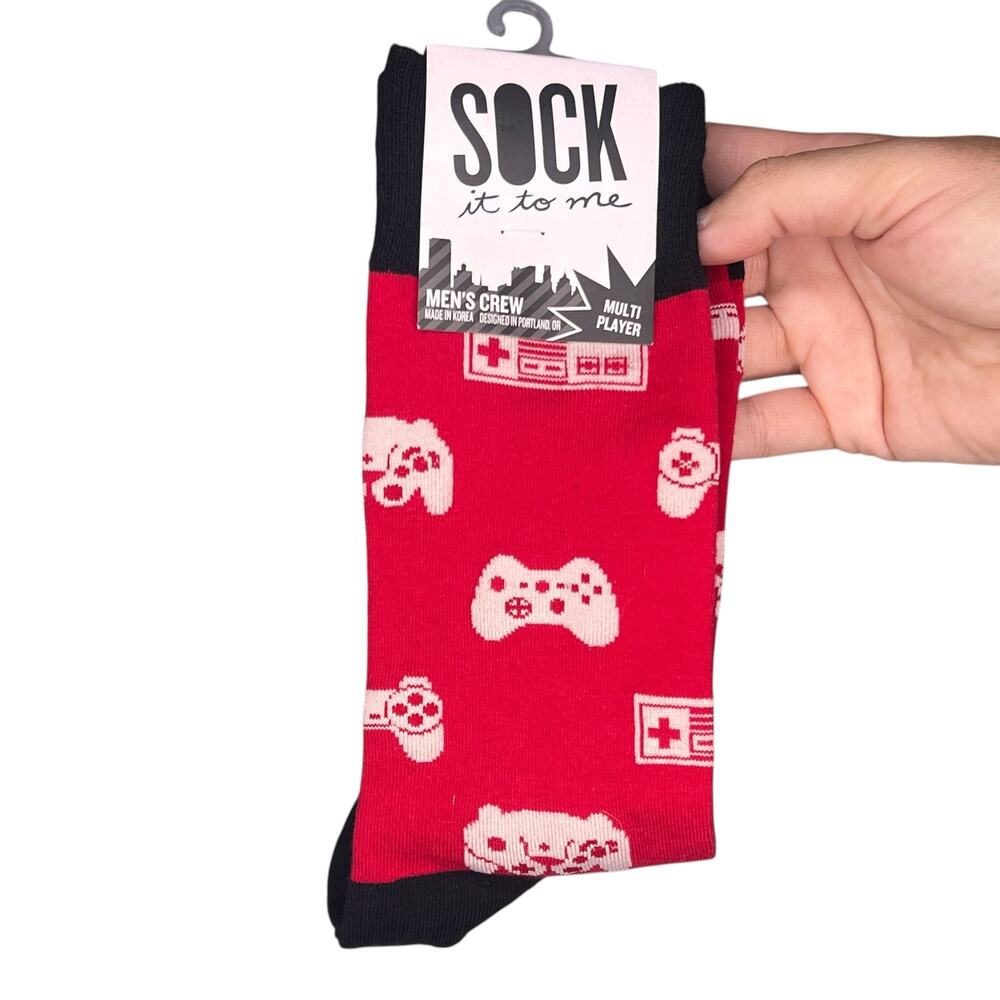 Sock It To Me Multiplayer Video Game Men's Crew Socks